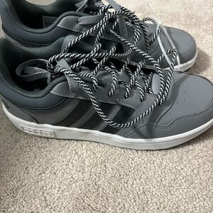 Adidas kids size 5 grey and black sneakers!